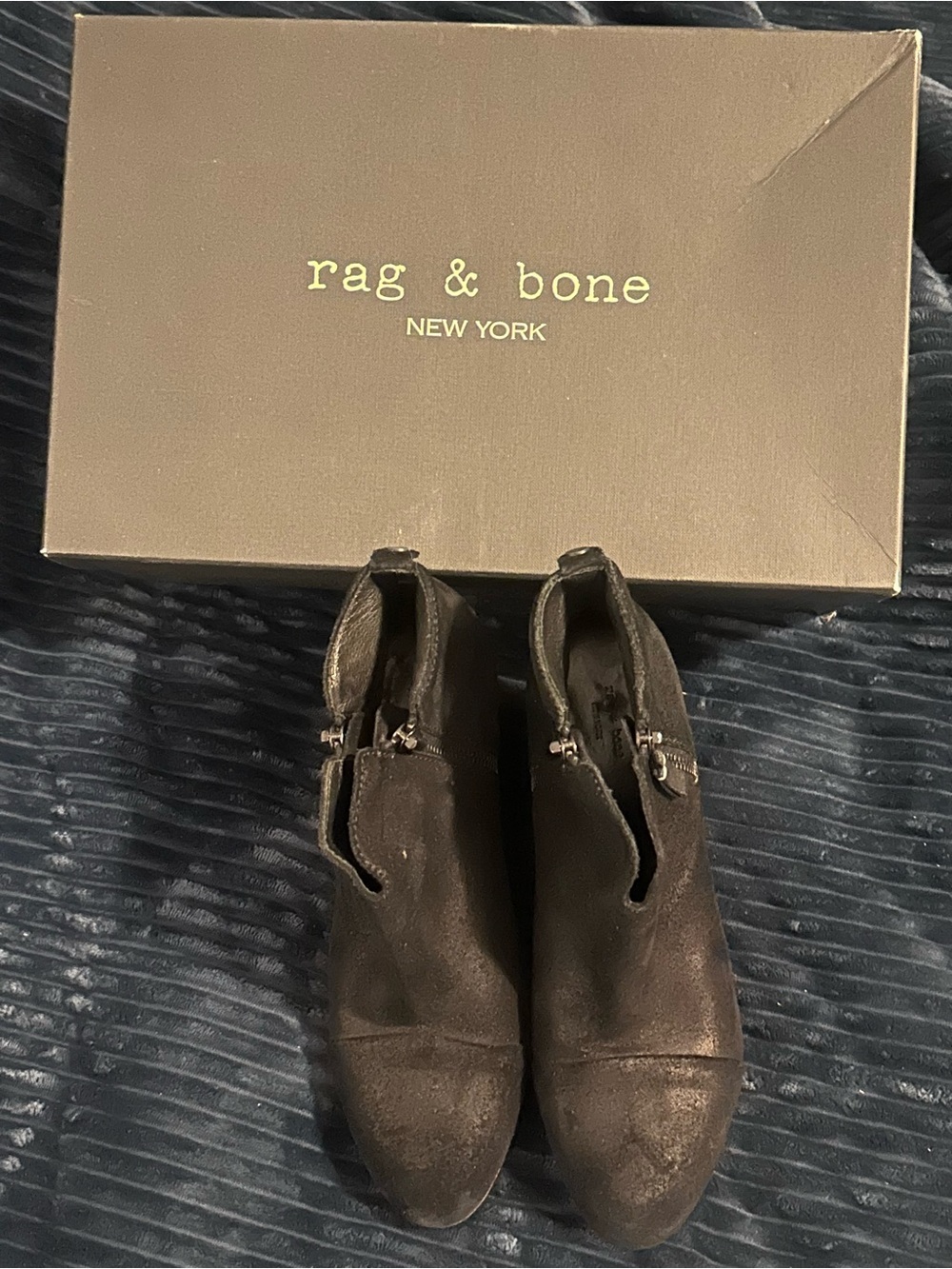 rag & bone Black Suede Ankle Boot